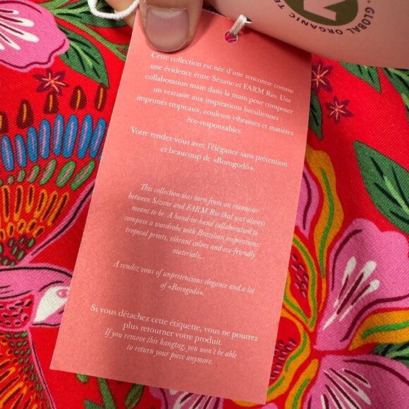 NWT Sezane x Farm Rio collab - Pippa Dress - floral/tropical/bird print - size L - Picture 11 of 17